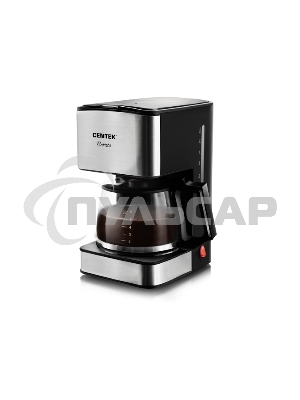 Кофеварка капельная Centek CT-1144 серебристый/черный, исп. кофе - молотый, 0.8 л, 680 Вт.