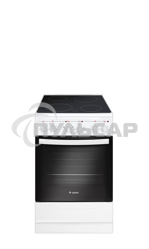 Плита электрическая Gefest 5160-01 0033 белый, конфорок 4 электрических, духовка 55 л, 50 см x 85 см x 58.5 см