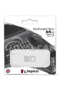 Флешка USB Kingston 64 Gb DataTraveler Micro DTMC3G2/64 Gb USB 3.0 серебристый