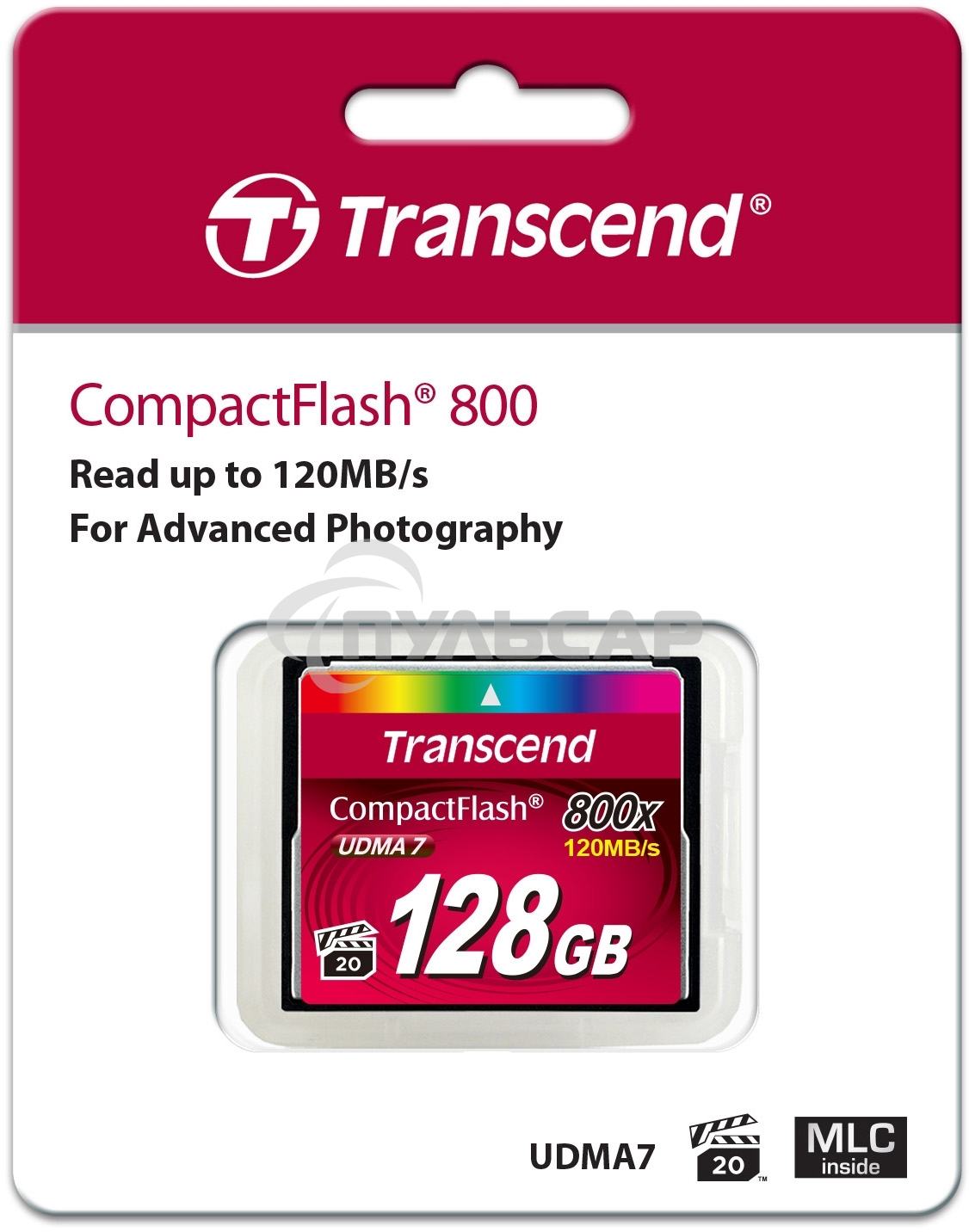 Флеш карта CF 128Gb, Transcend Ultra Speed 800X