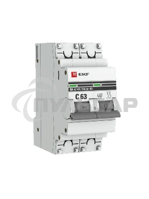 Выключатель автоматический EKF mcb4763-2-63C-pro 2P 63А (C) 4,5kA ВА 47-63 EKF PROxima