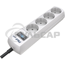 Сетевой фильтр Pilot mini 1.8м (4 розетки) белый (коробка)
