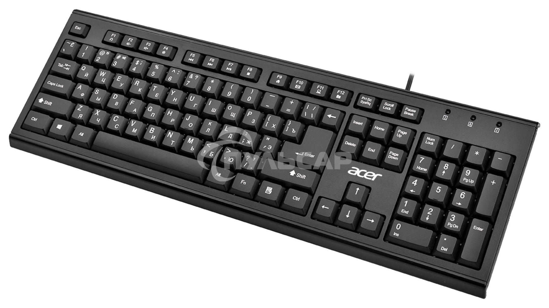 Клавиатура проводная Acer OKW120, USB, черный