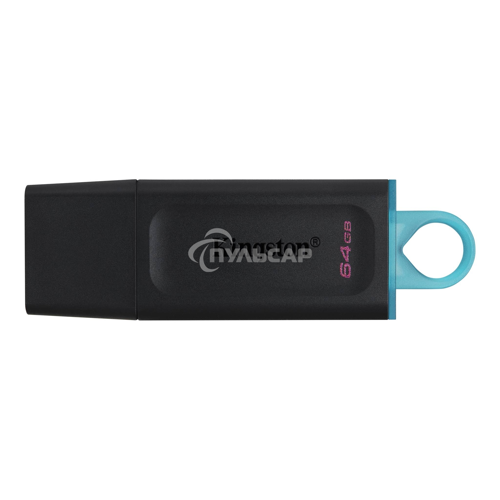 Флешка USB Kingston 64 Gb USB 3.2 Gen 1 DataTraveler Exodia черный/бирюзовый