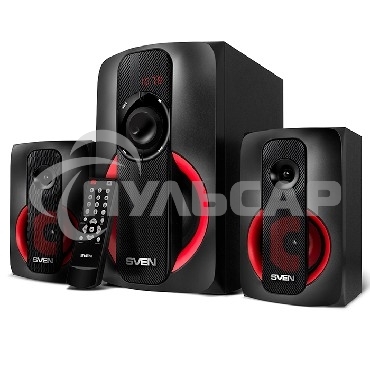 Колонки SVEN AC MS -304, черный Акустическая система, беспроводная передача сигнала по Bluetooth, суммарная мощность (RMS), Вт - 40, выходная мощность (RMS), Вт - сабвуфер: 20, сателлиты: 20 (2 х10), частотный диапазон, Гц - сабвуфер: 40 – 150, сателлиты: