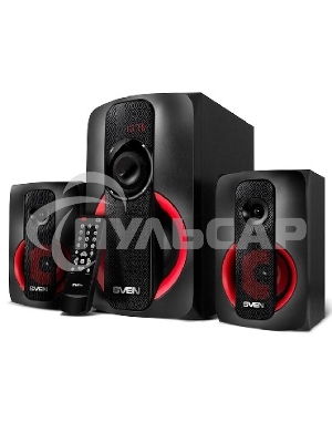 Колонки SVEN AC MS -304, черный Акустическая система, беспроводная передача сигнала по Bluetooth, суммарная мощность (RMS), Вт - 40, выходная мощность (RMS), Вт - сабвуфер: 20, сателлиты: 20 (2 х10), частотный диапазон, Гц - сабвуфер: 40 – 150, сателлиты: