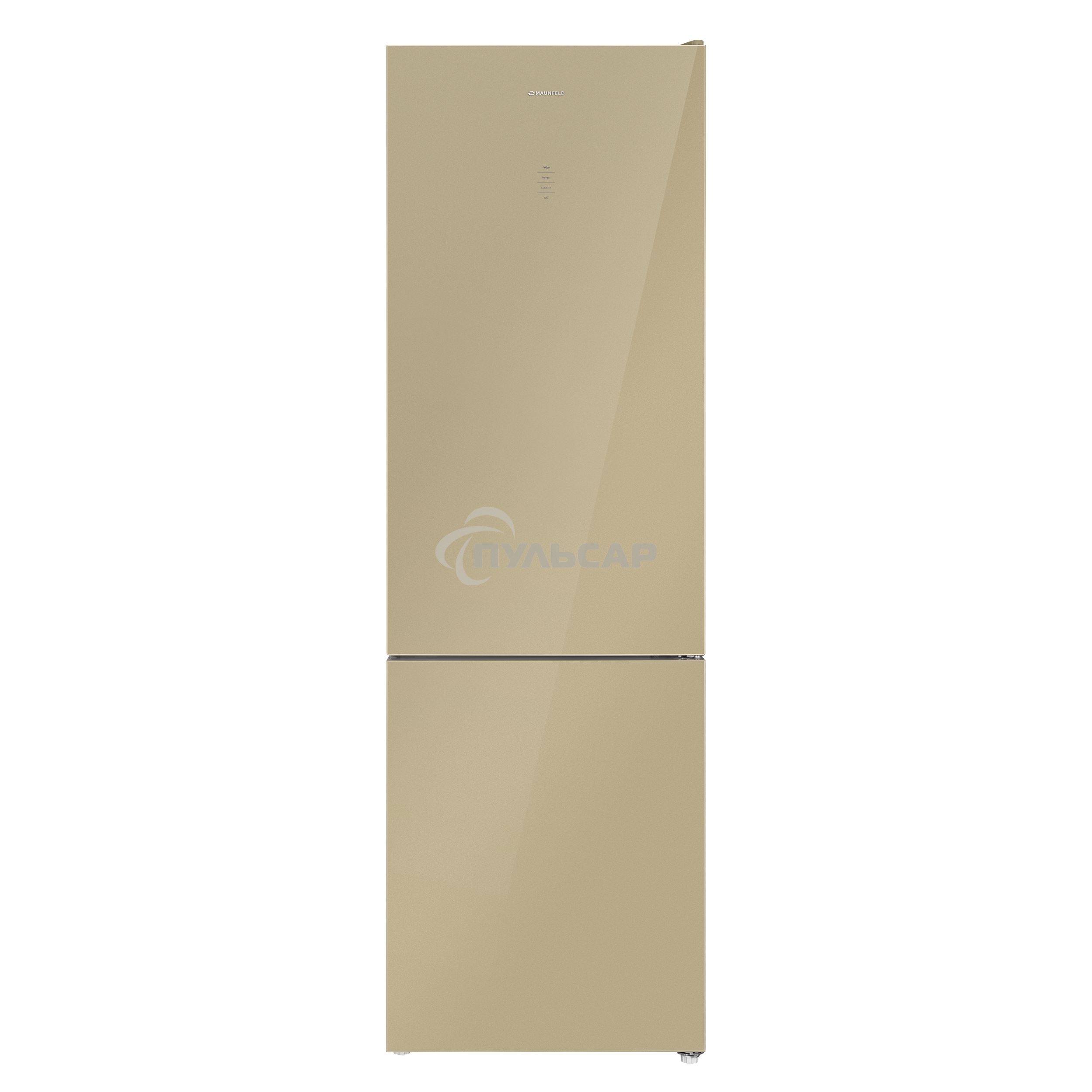 Холодильник Maunfeld MFF200NFBG бежевый двухкамерный 271/106л морозилка снизу, Total No Frost
