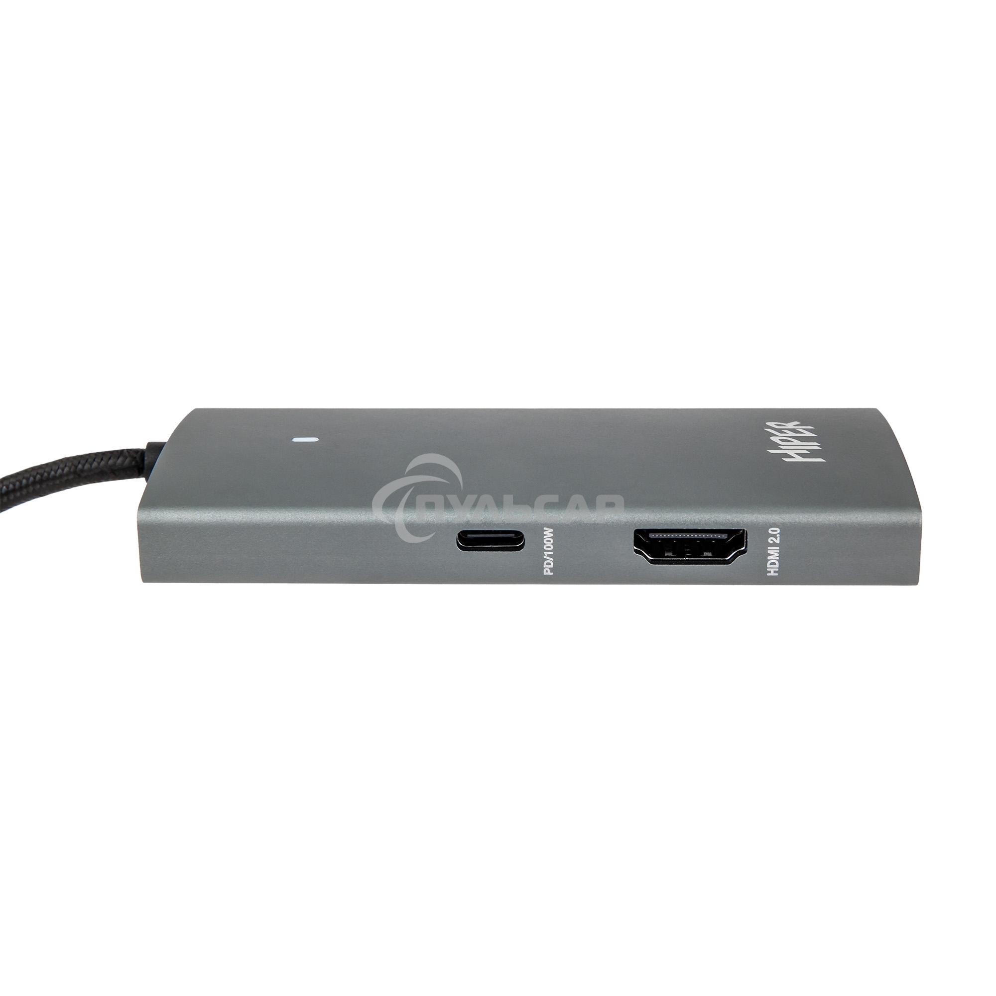 Док-станция HIPER Docking station USB-C HUB 6in1 (1*USB-C 100W PD, 1*HDMI 4K@60Hz, 2*USB-A 3.0 (5Gbps data), 1*USB-C 3.0 (5Gbps data), 1*RJ45 Gb)