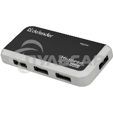 Разветвитель USB Defender QUADRO INFIX USB2.0 - 4 порта, скор. - до 480 Мбит/с, + кабель USB 2.0 A(M) - MiniB (M) - 1м.