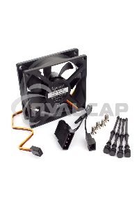 Вентилятор для корпуса Gembird 80x80x25, гидрод., тихий, 3 pin/4pin Molex, провод 30 см (S8025H-3P4M)