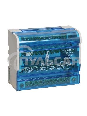 Шины на DIN-рейку в корпусе Iek YND10-4-11-125 (кросс-модуль) ШНК 4х11 3L+PEN ИЭК