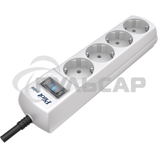Сетевой фильтр Pilot mini 7м (4 розетки) белый (коробка)