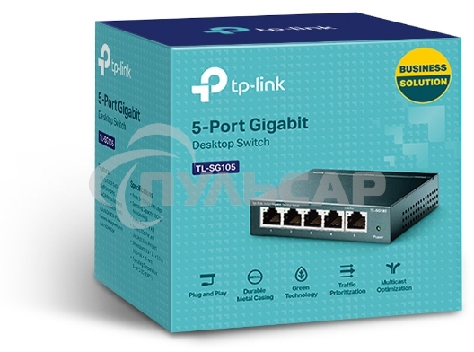 Настольный коммутатор TP-Link TL-SG105S 5-портовый 10/100/1000 Мбит/с