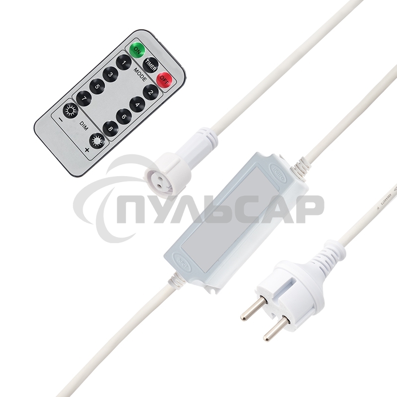 Контроллер с радиопультом для уличных гирлянд Neon-night Сеть и Твинкл, белый