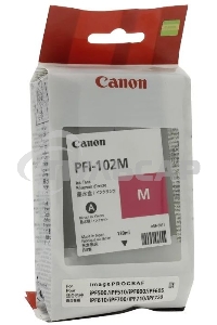 Картридж струйный Canon PFI-102M (0897B001) пурпурный (130 мл.) для Canon imagePROGRAF iPF605, iPF610., iPF650, iPF655, iPF710, iPF755, LP17, iPF510