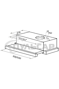 Вытяжка встраиваемая Maunfeld VS Light 50 белый, 50 см, 520 куб. м/ч, 56 дБ