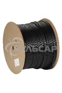 Кабель Exegate FTP 4 пары кат.5e медь, экран, внешн. прокладка, с тросом, катушка 305м, черный, PE