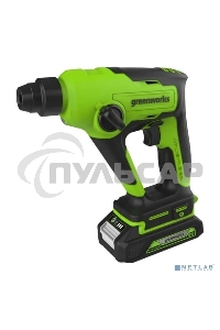 Перфоратор аккумуляторный бесщеточный GreenWorks GD24SDS1K2, 1,2 ДЖ, 24V, c АКБ 2А·ч и ЗУ, в сумке (3803107UA)