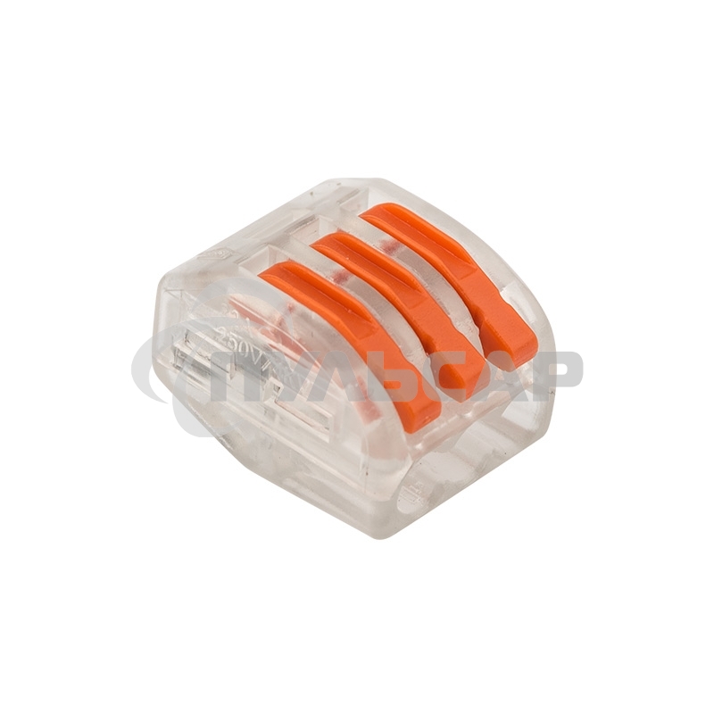 Универсальная клемма 3-проводная, прозрачная (0,08-2,5/4 мм²) (50 шт./уп.) Rexant