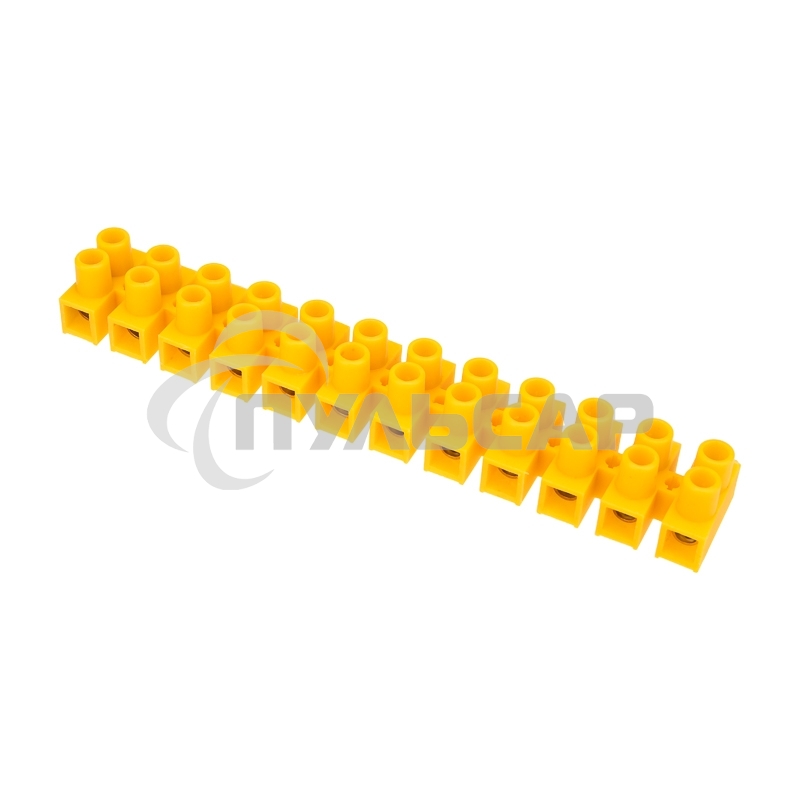 Клеммная винтовая колодка KВ-14 6-14, ток 20 A, полиэтилен желтый Rexant (10 шт./уп.)