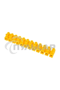 Клеммная винтовая колодка KВ-14 6-14, ток 20 A, полиэтилен желтый Rexant (10 шт./уп.)