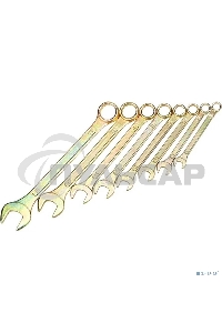 Набор ключей комбинированных Rexant (8-11, 13, 14, 17, 19 мм), 8 шт., желтый цинк