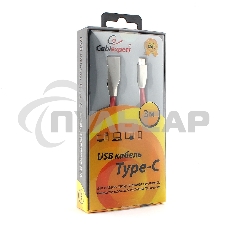 Кабель USB2.0 Cablexpert CC-G-USBC01R-3M, AM/Type-C, серия Gold, длина 3м, красный, блистер