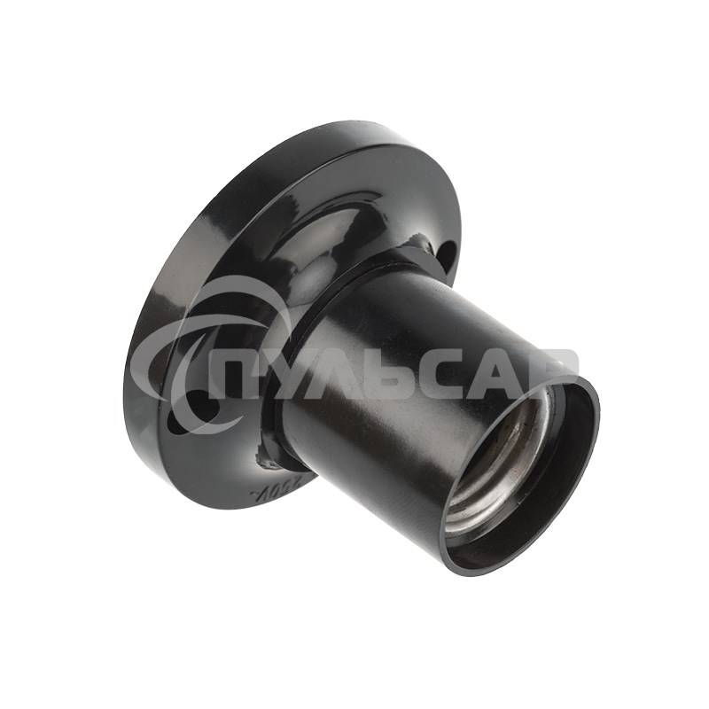 Патрон карболитовый потолочный Е27 черный c этикеткой Rexant