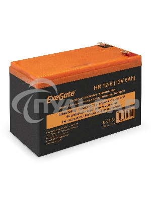 Аккумуляторная батарея ExeGate EX288653RUS HR 12-6 (12V 6Ah 1224W, клеммы F2+F1-)