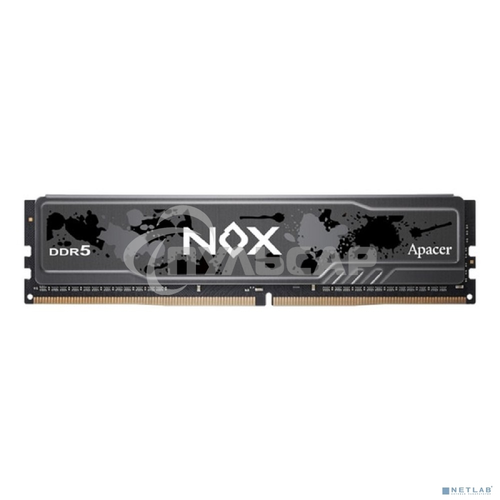 Оперативная память Apacer Nox, DDR5, 16Gb (1x16 Gb), 5600 MHz, CL40, DIMM, радиатор, серый, черный