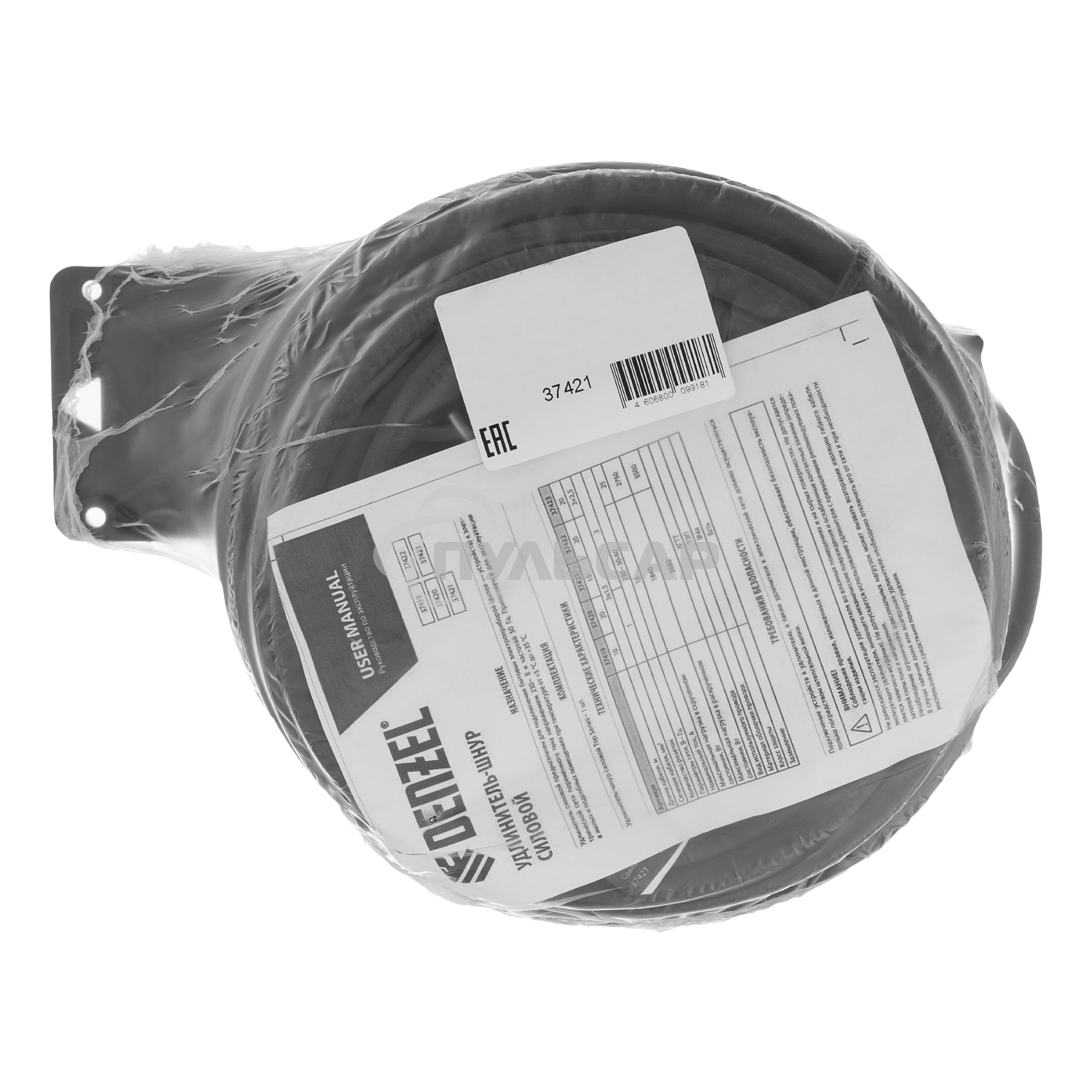 Удлинитель-шнур силовой Top Series, КГТТ, 10м, 3 розетки, 3*1,5 мм Denzel