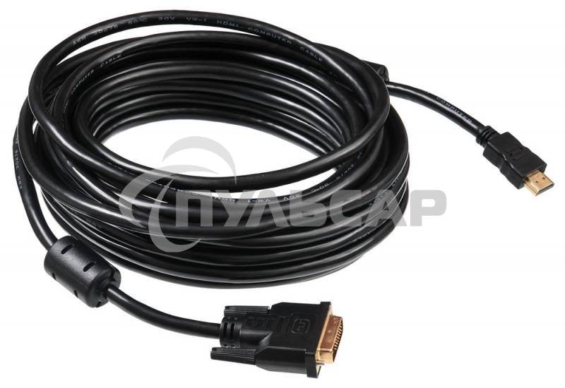 Кабель Buro HDMI-19M-DVI-D-10m 24M/19M 10м позол/ферритовые кольца