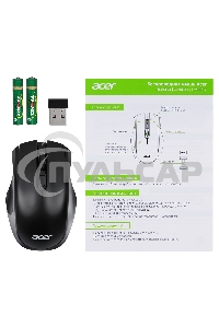 Мышь беспроводная Acer OMR030 черный, 1600 dpi, радиоканал, USB, кнопки - 4