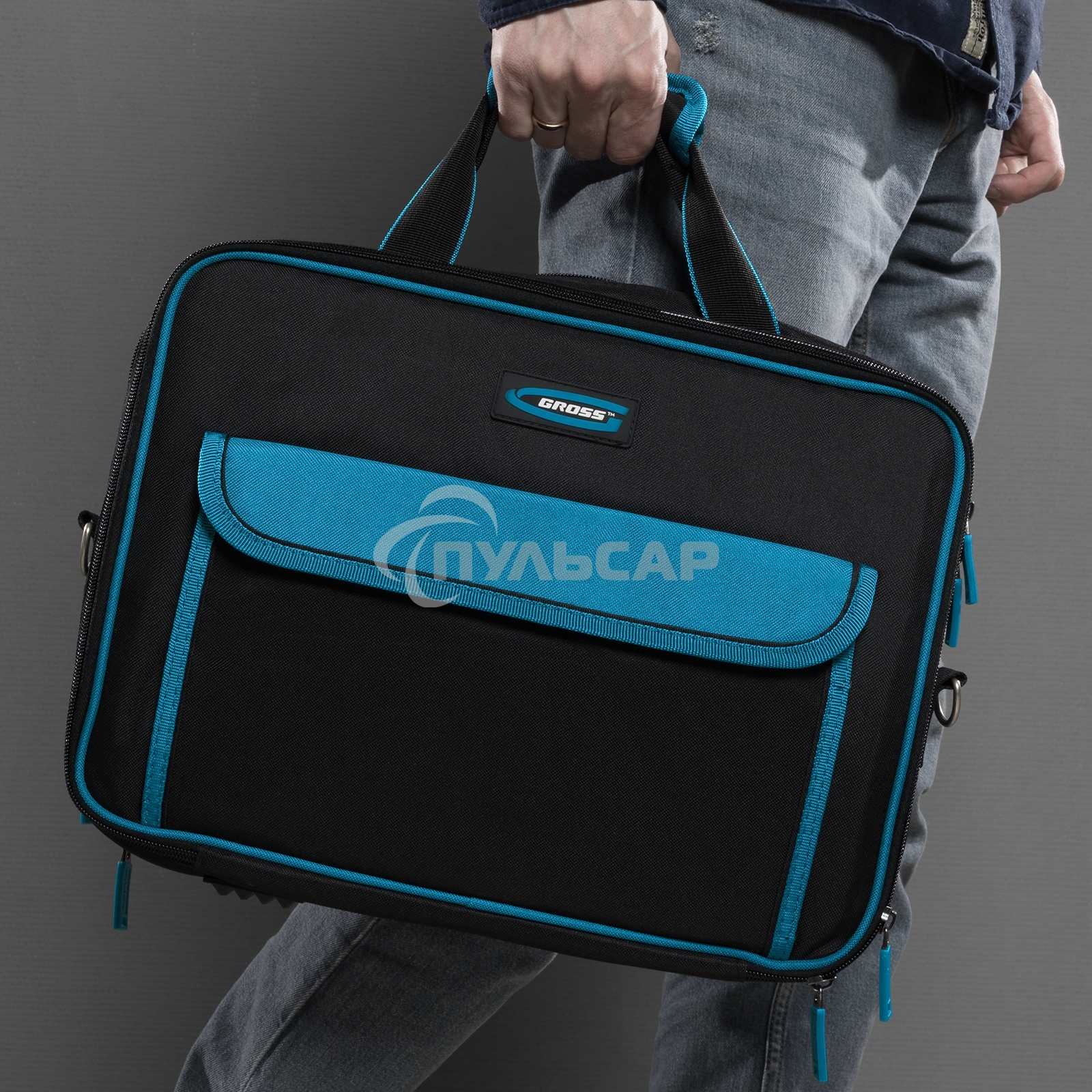 Сумка для инструмента GROSS Meister, 31 карман, отсек для ноутбука, наплечный ремень 90271