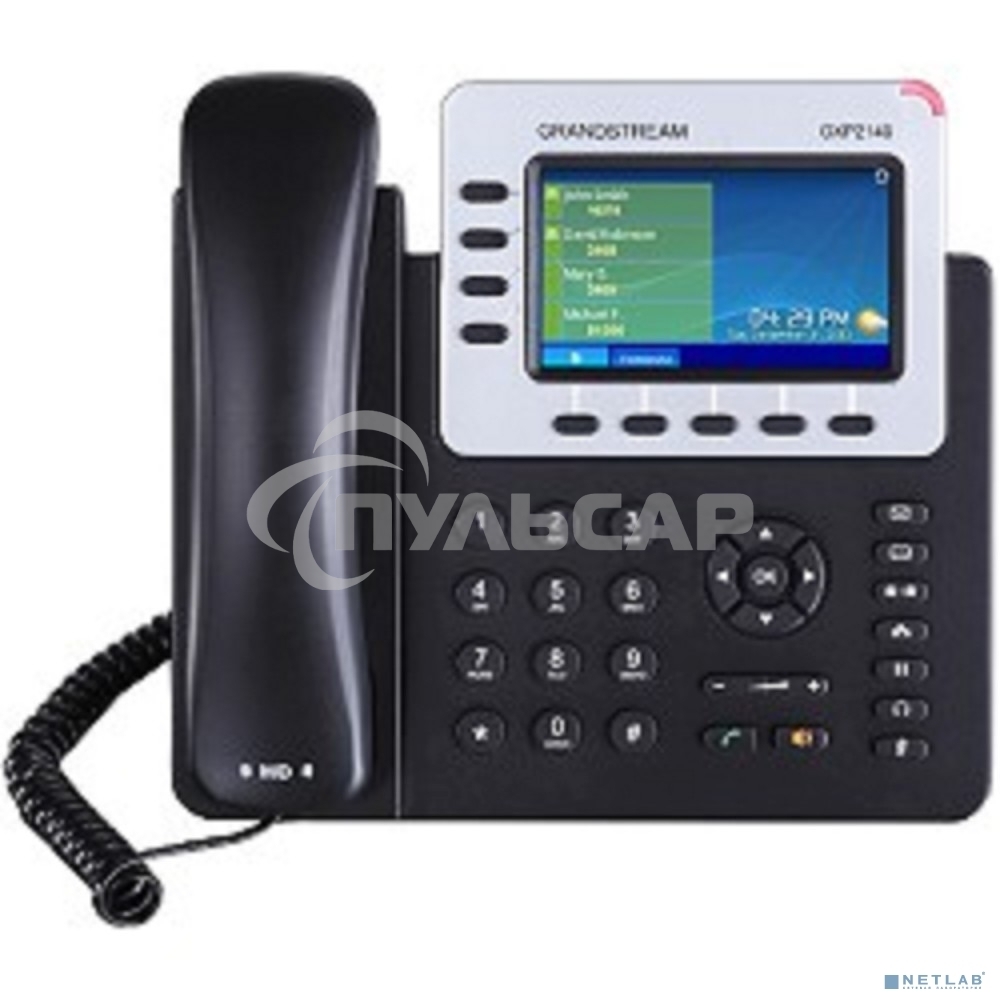 Телефон Grandstream GXP-2140, VoIP 2 Порта Ethernet 10/100/1000, 4 SIP линий, цветной TFT дисплей 480x272, HD Audio