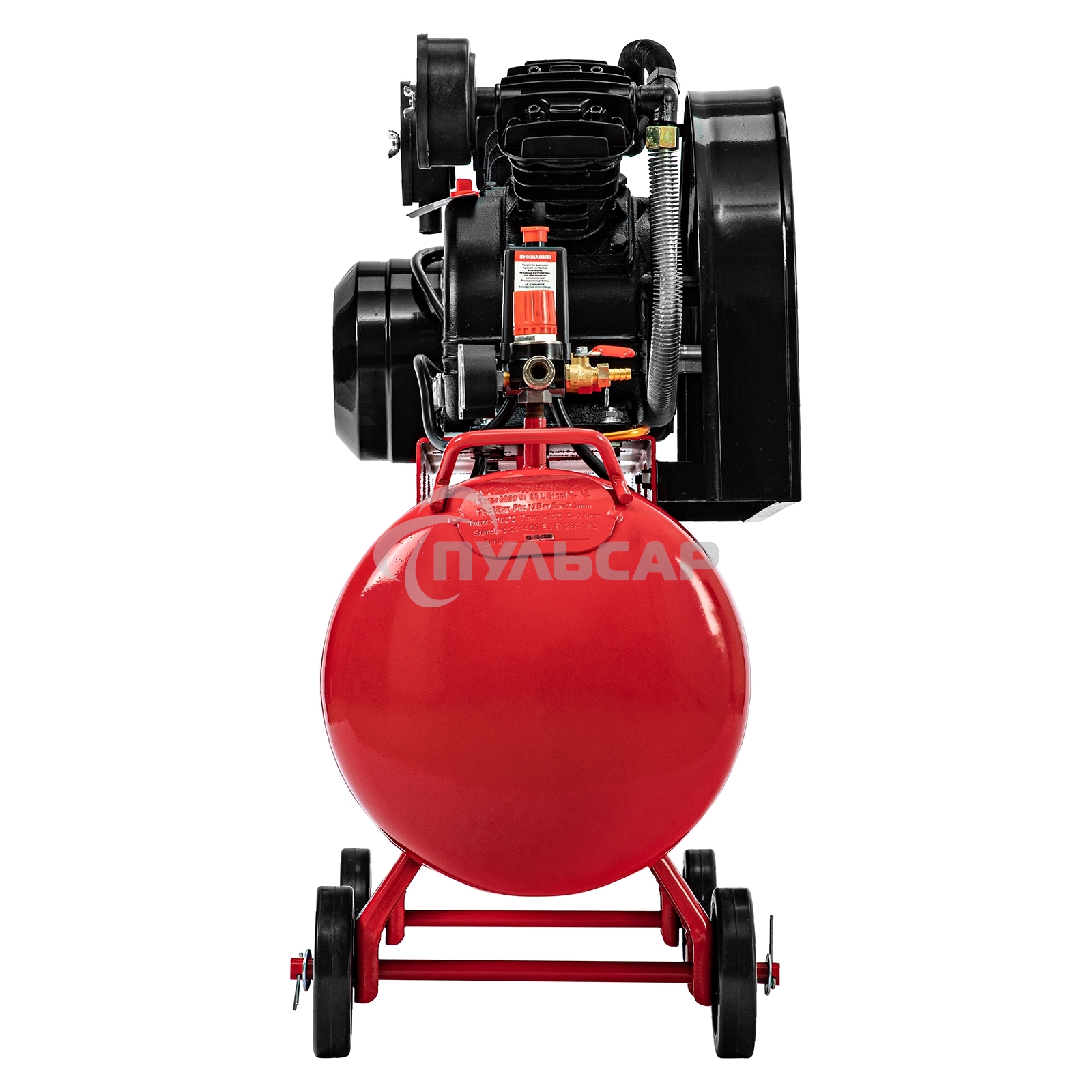 Компрессор воздушный рем. привод КР2500/80, 2,5 кВт, 80 литров, 420 л/мин МТХ