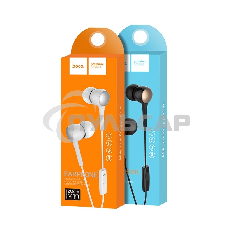 Наушники проводные-вставки с микрофоном Hoco M19 белый