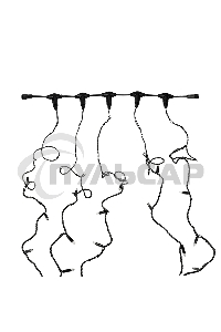 Гирлянда Neon-night LED ClipLight 24V, 5 нитей по 20 метров, цвет диодов желтый, Flashing (белый)