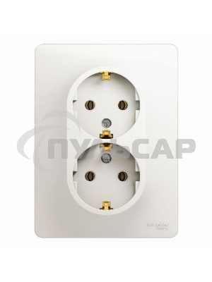 Розетка 2-м Glossa 16А с заземл. в сборе перламутр SchE GSL000624