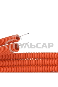 Труба гофрированная ПНД d16мм тяжелая с протяж. оранж. (уп.100м) ДКС 71516