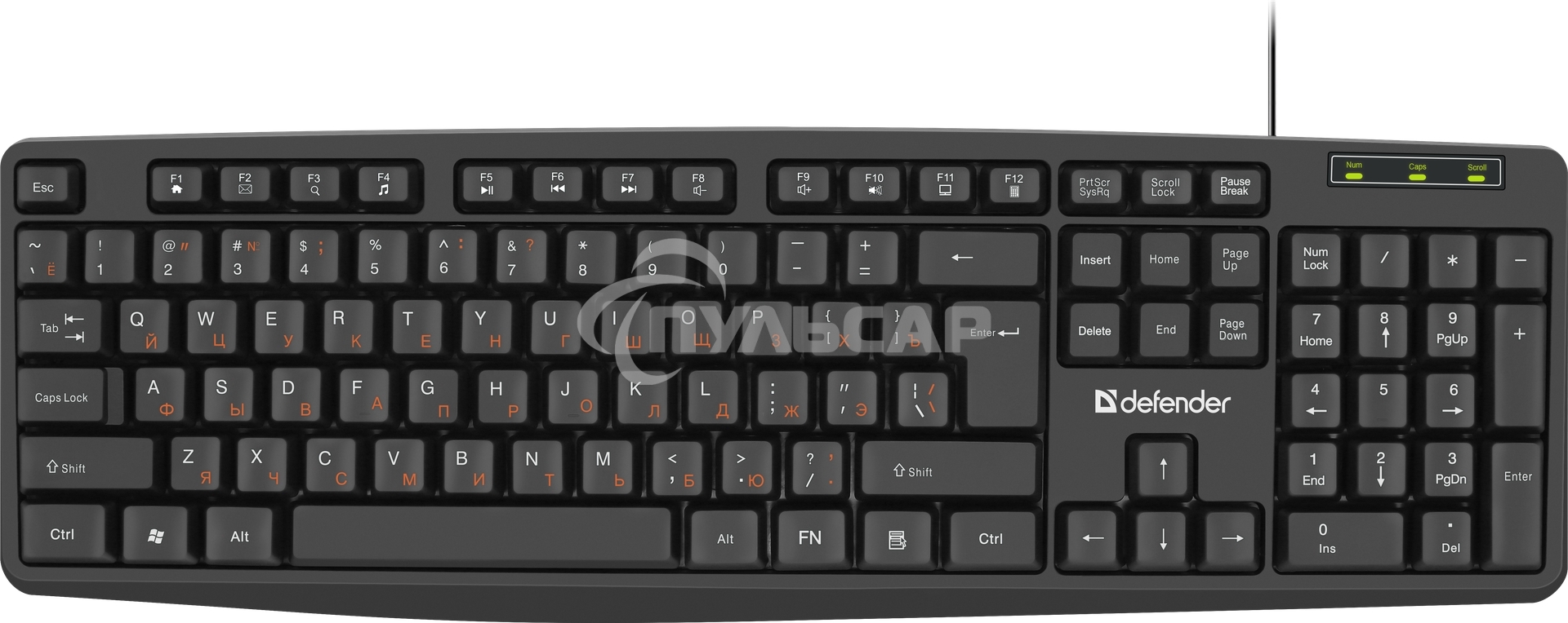 Клавиатура проводная Defender Concept HB-164, USB, черный