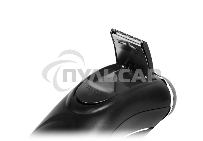 Электробритва Centek CT-2176 черный/хром ротор, 3 плавающие головки, аккумулятор + работа от сети, триммер