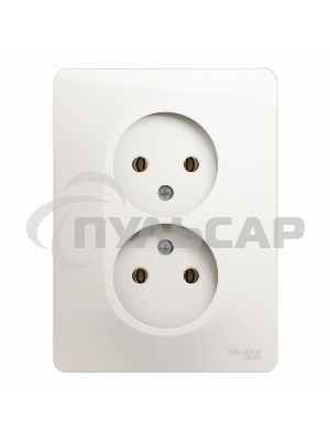 Розетка 2-м СП Glossa 16А IP20 без заземл. в сборе перламутр SchE GSL000620