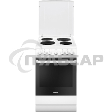Плита электрическая Hansa FCEW54109 белый, конфорок 4 шт, духовка 65 л, 50 см x 85 см x 60 см