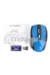Мышь беспроводная Gembird MUSW-330-1 синий, 2400 dpi, радиоканал, USB, кнопки - 6