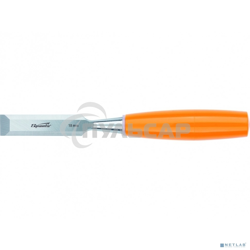 Стамеска Sparta 16 мм, плоская, пластиковая рукоятка 244175