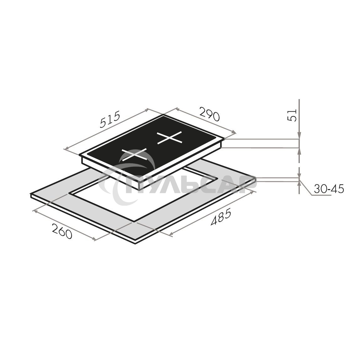 Газовая варочная панель Maunfeld EGHG.32.2CB/G