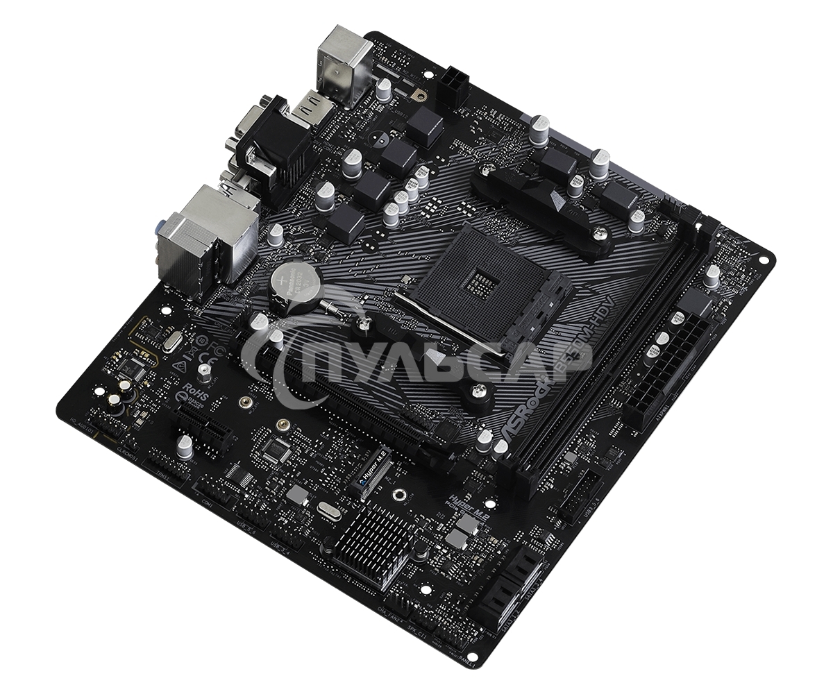 Материнская плата ASRock B550M-HDV, AM4, AMD B550, 2xDDR4, 4xSATA, 1xM.2, 1xPCIe 4.0 x16, 1xDVI-D, 1xHDMI, 1xVGA, 1x 1Gb LAN, 3x3.5 мм, 7.1, mATX