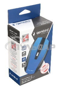 Мышь беспроводная Gembird MUSW-330-1 синий, 2400 dpi, радиоканал, USB, кнопки - 6