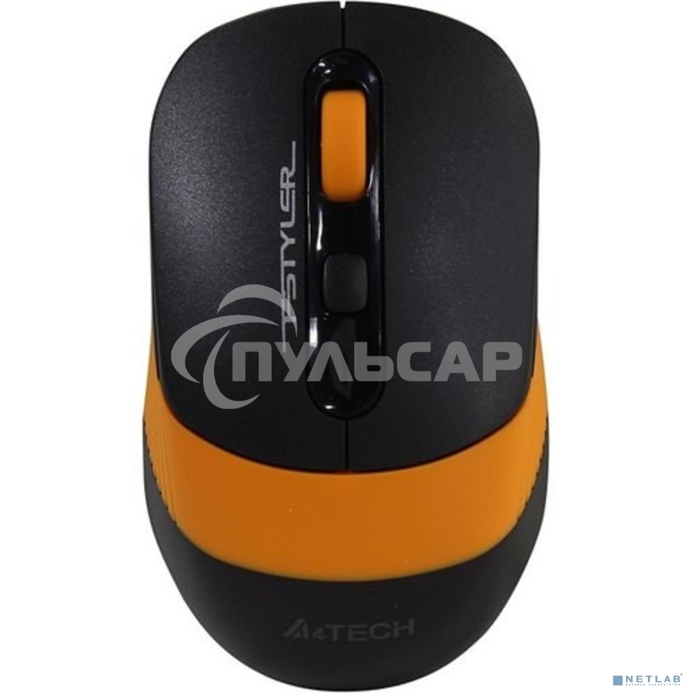 Мышь беспроводная A4Tech Fstyler FG10 черный/оранжевый, 2000 dpi, радиоканал, USB, кнопки - 4
